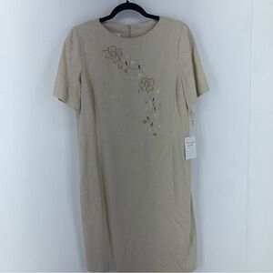 Henry Lee 10P Petite Sheath Dress Vintage 90’s Embroidered Coastal USA NEW